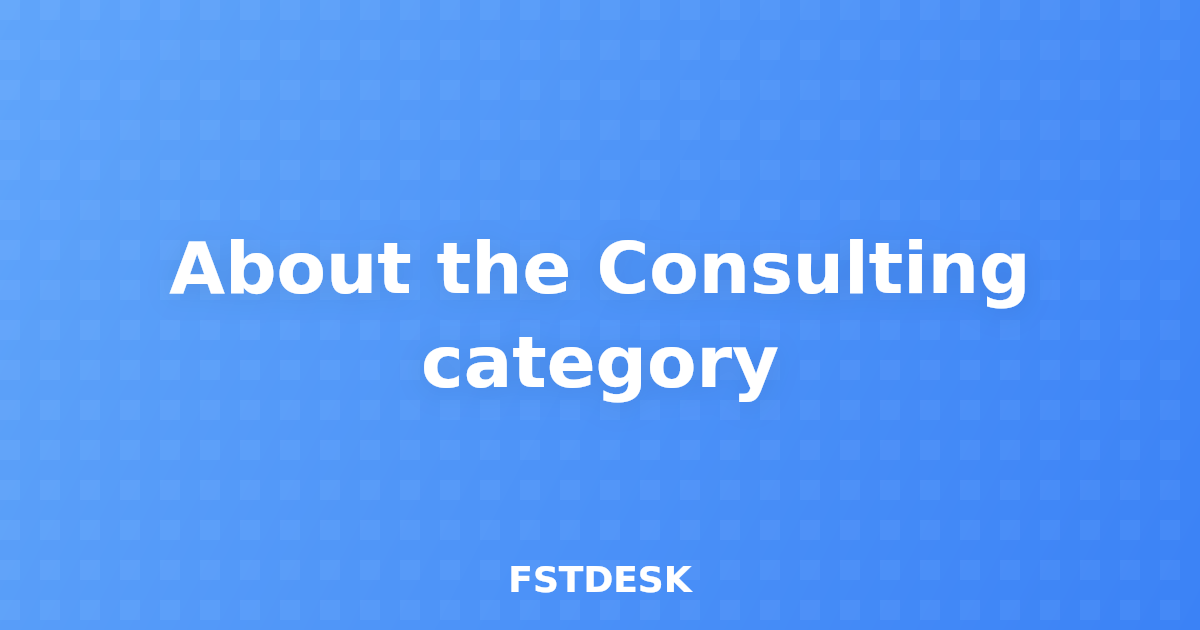 About the Consulting category