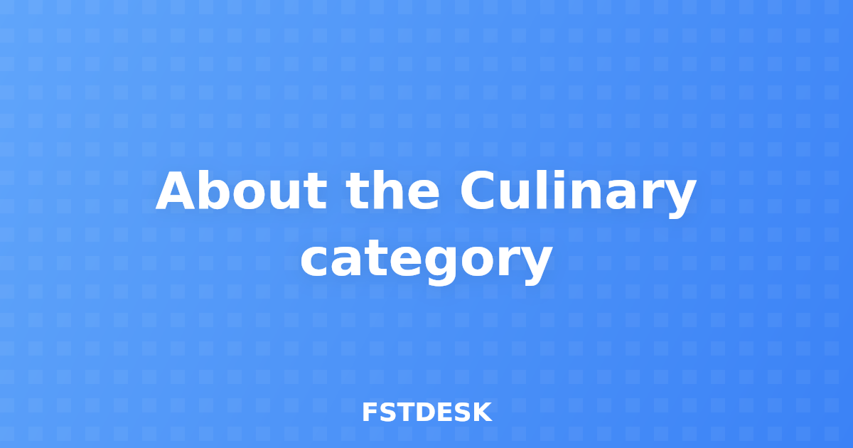 About the Culinary category