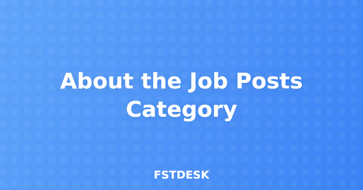 About the Job Posts Category