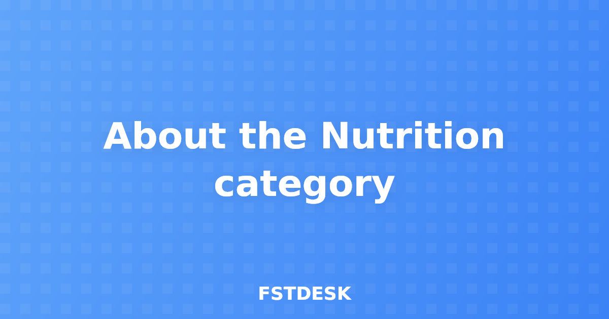 About the Nutrition category