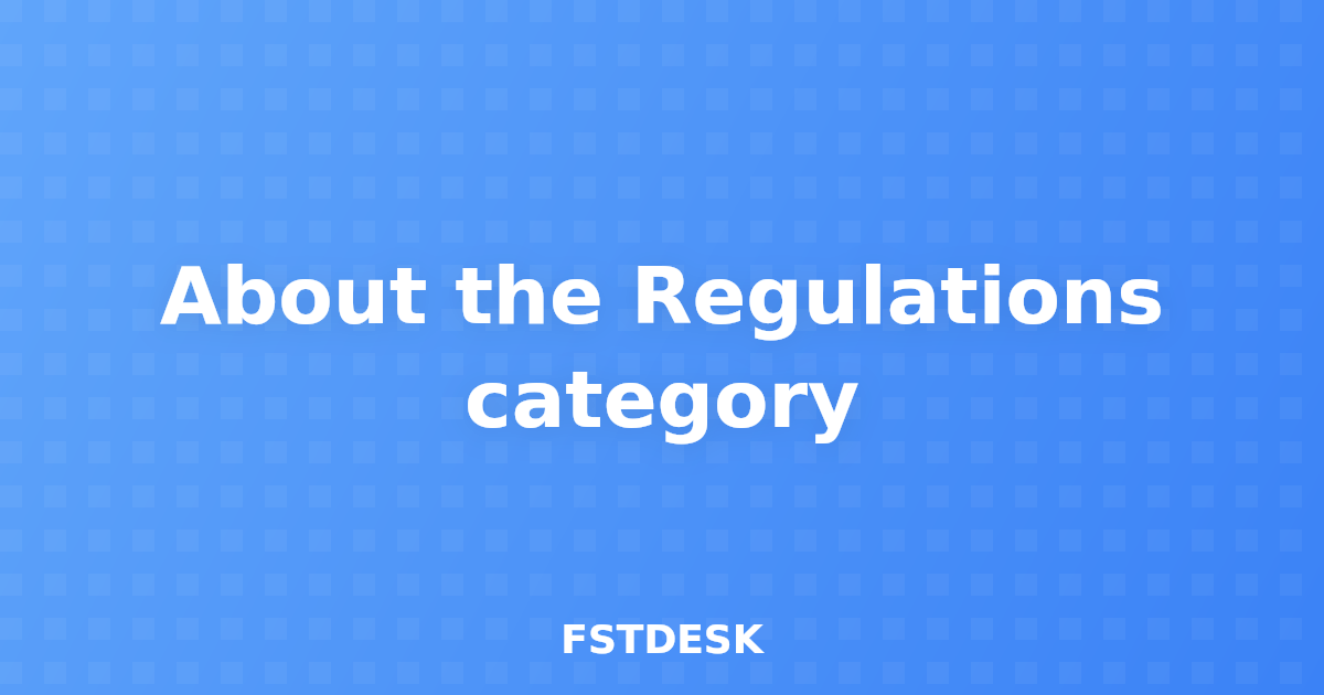About the Regulations category