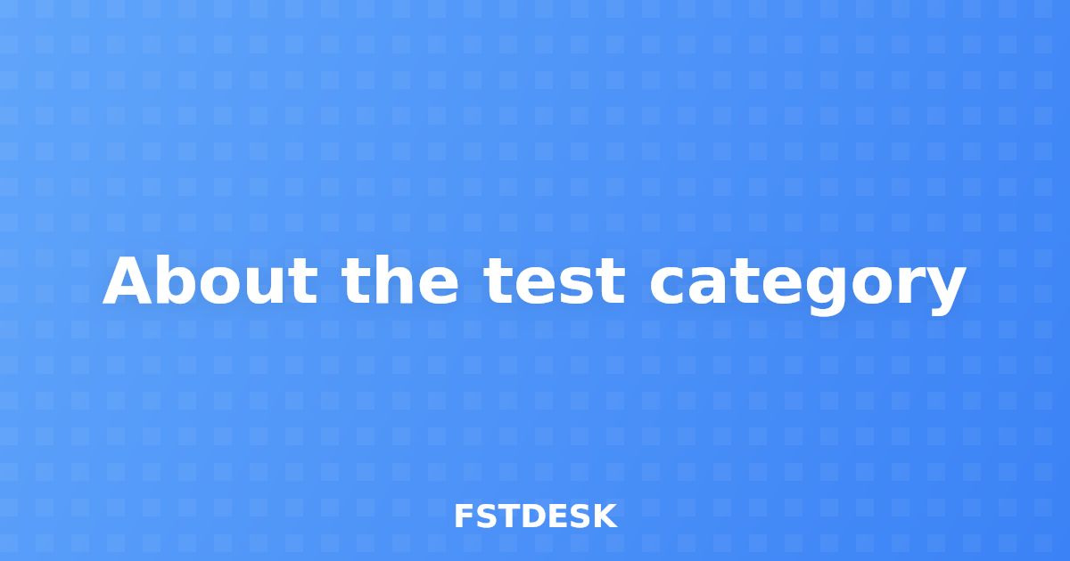 About the test category