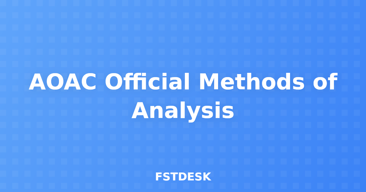 AOAC Official Methods of Analysis