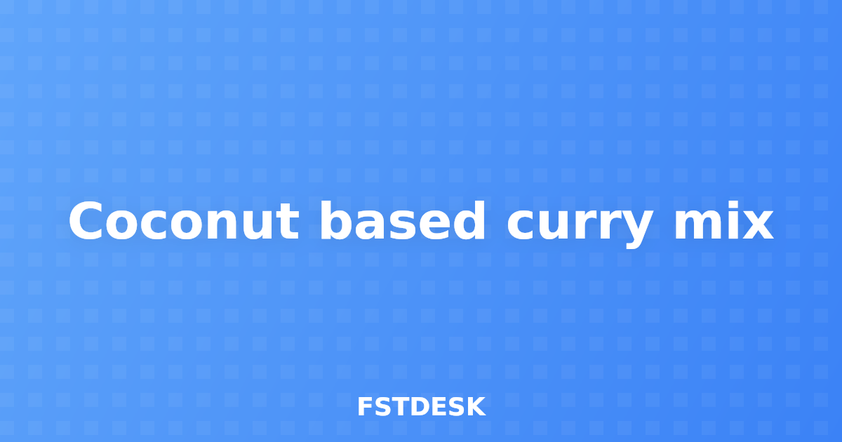 Coconut based curry mix