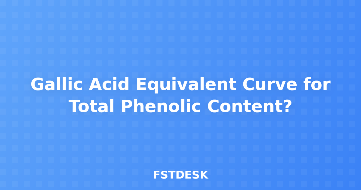 Gallic Acid Equivalent Curve for Total Phenolic Content?