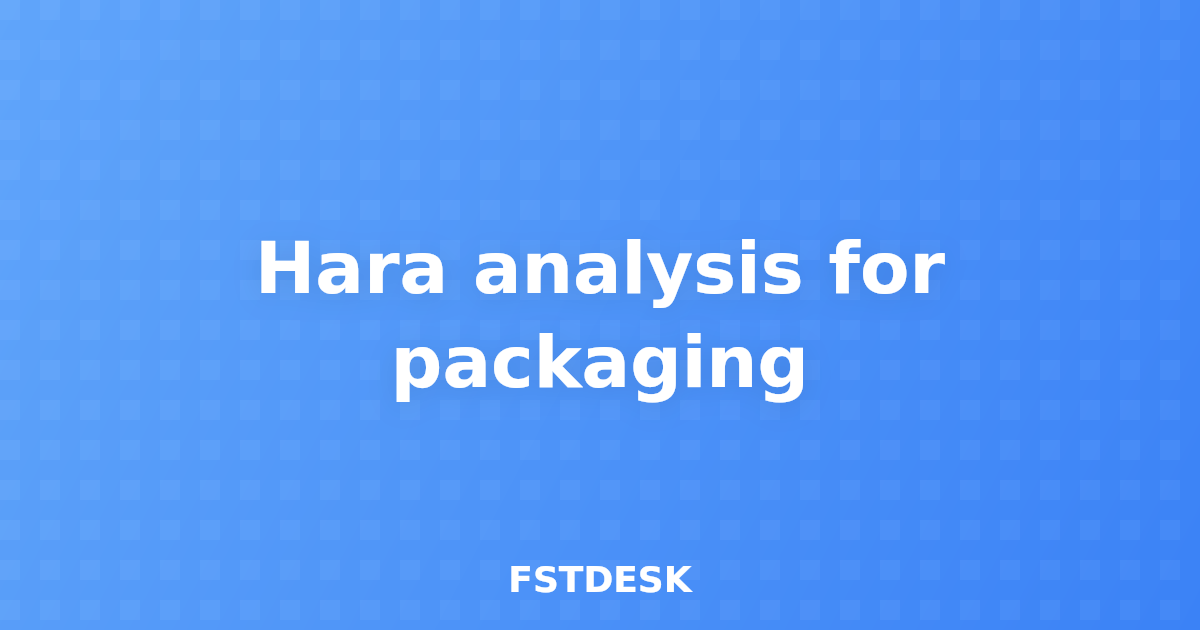 Hara analysis for packaging
