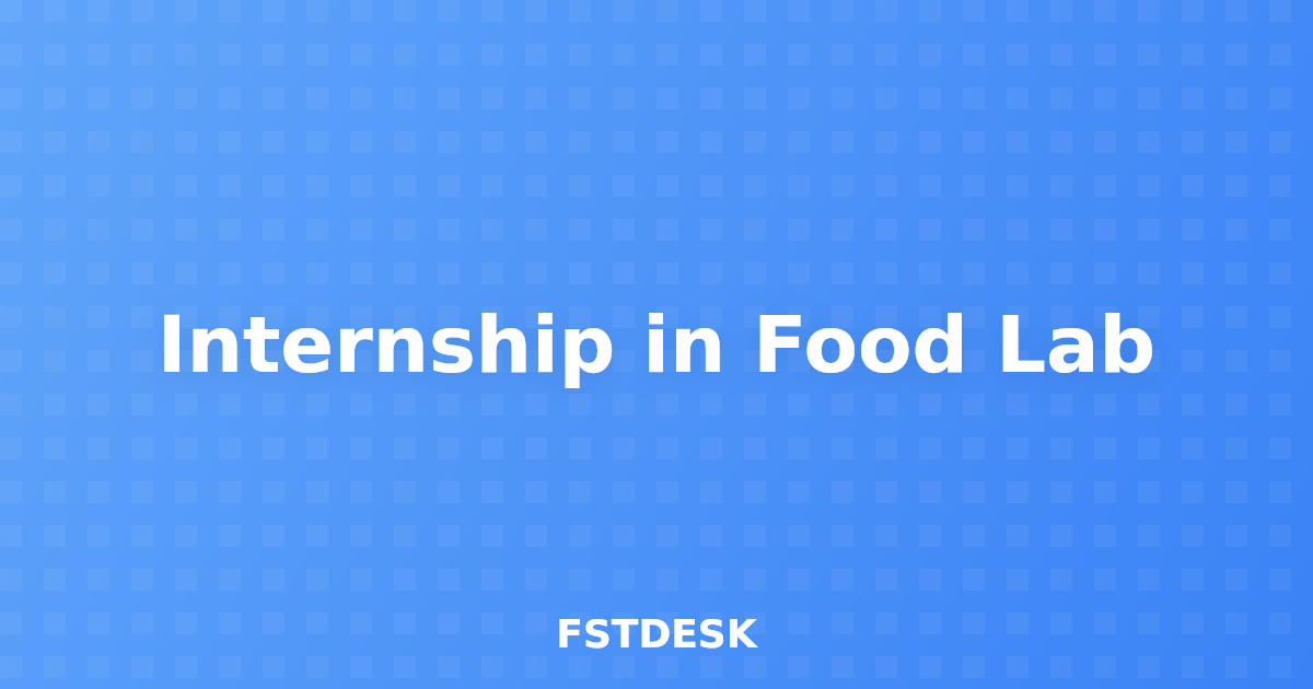 Internship in Food Lab