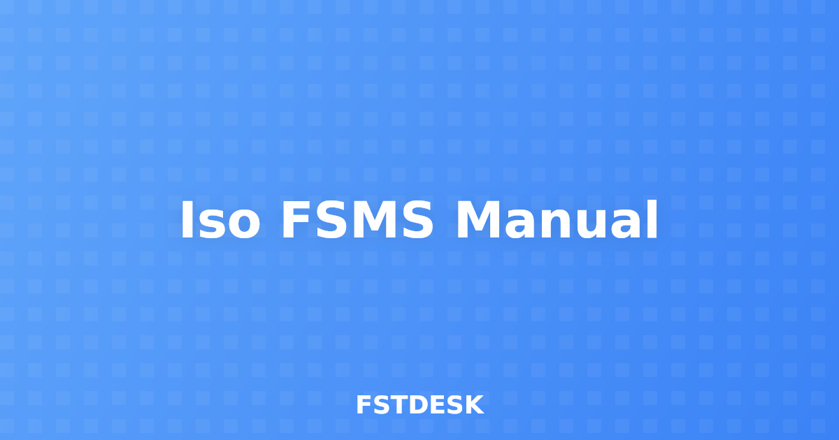 Iso FSMS Manual