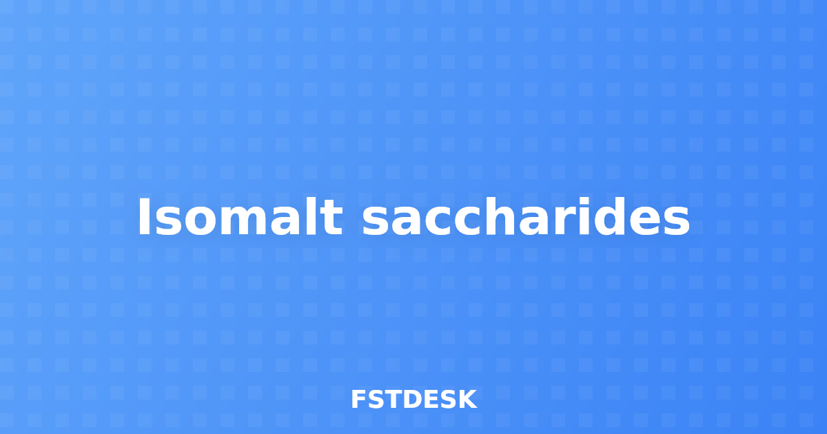 Isomalt saccharides