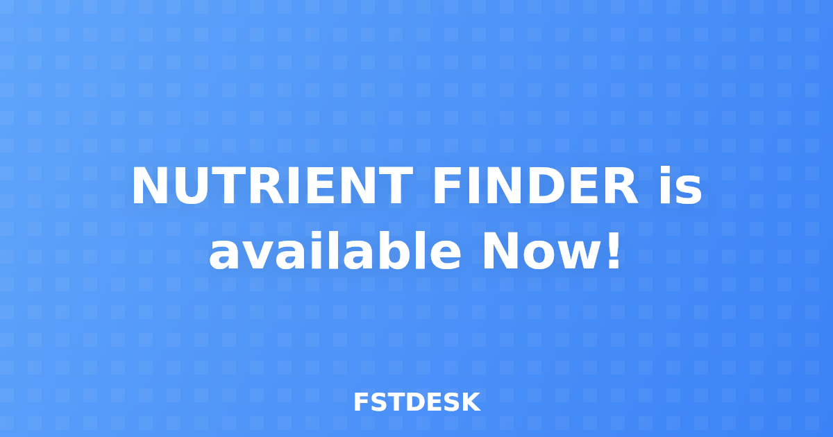 NUTRIENT FINDER is available Now!