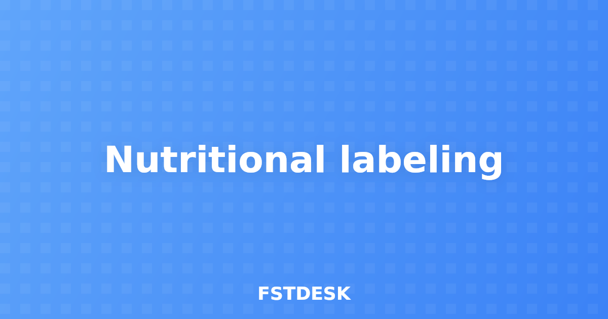 Nutritional labeling