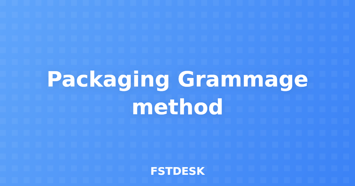 Packaging Grammage method