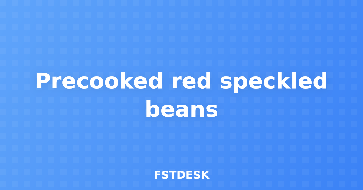 Precooked red speckled beans