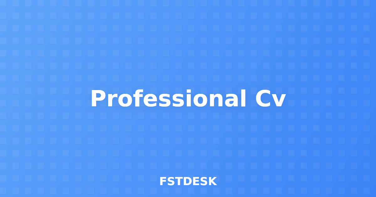 Professional Cv