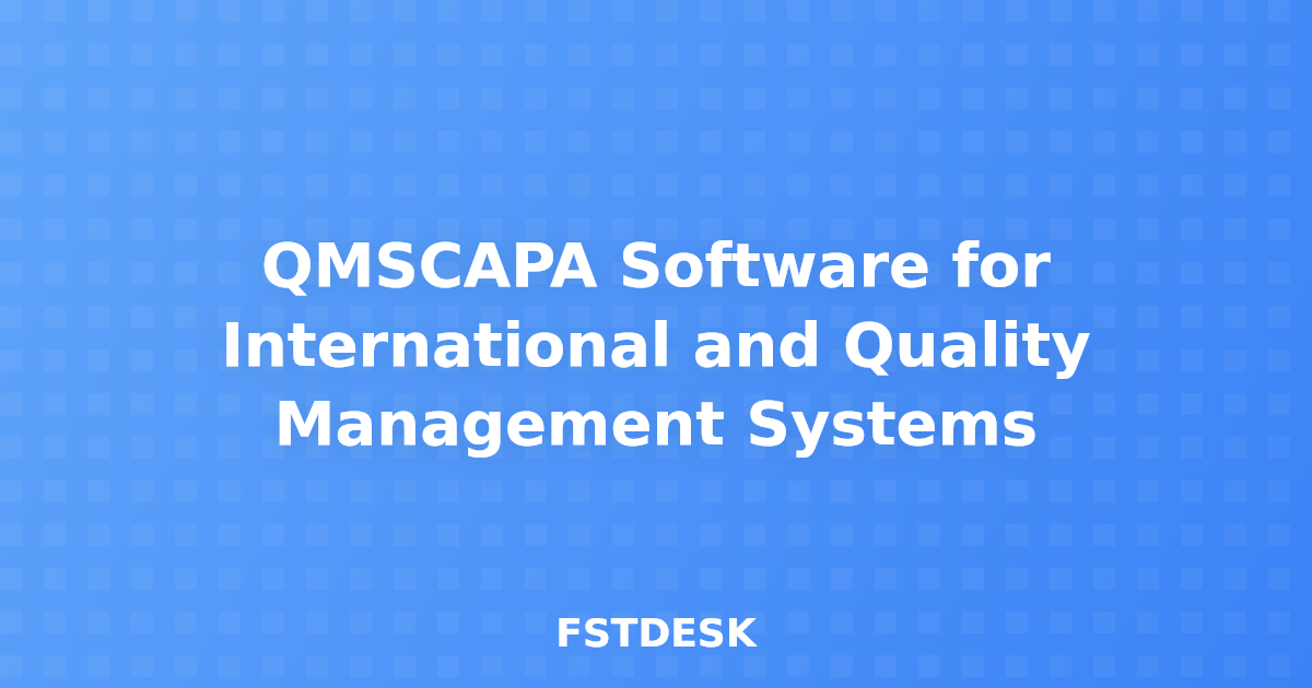 QMSCAPA Software for International and Quality Management Systems