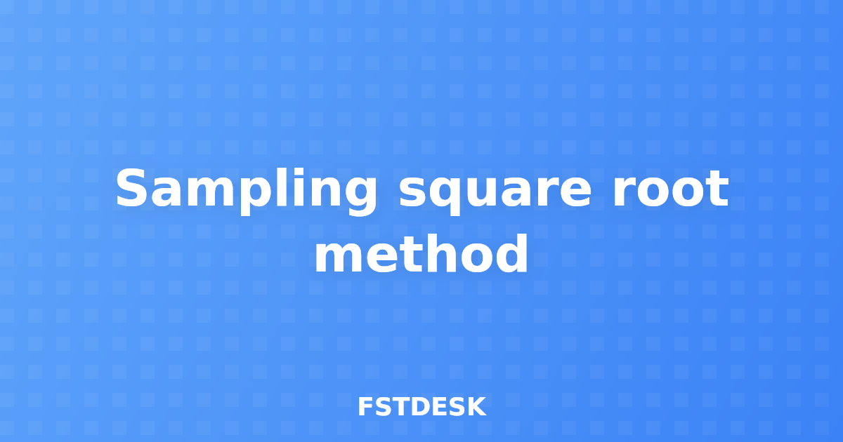 Sampling square root method