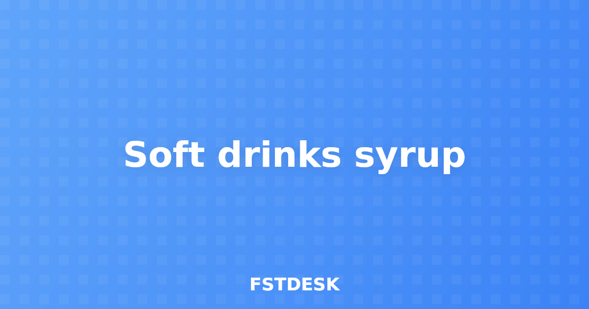 Soft drinks syrup